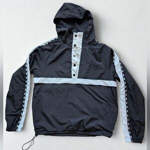 Victoria's Secret Black and White Hooded Windbreaker Jacket